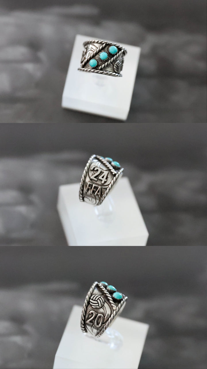 Custom Cigar Style Ring - Center Stone