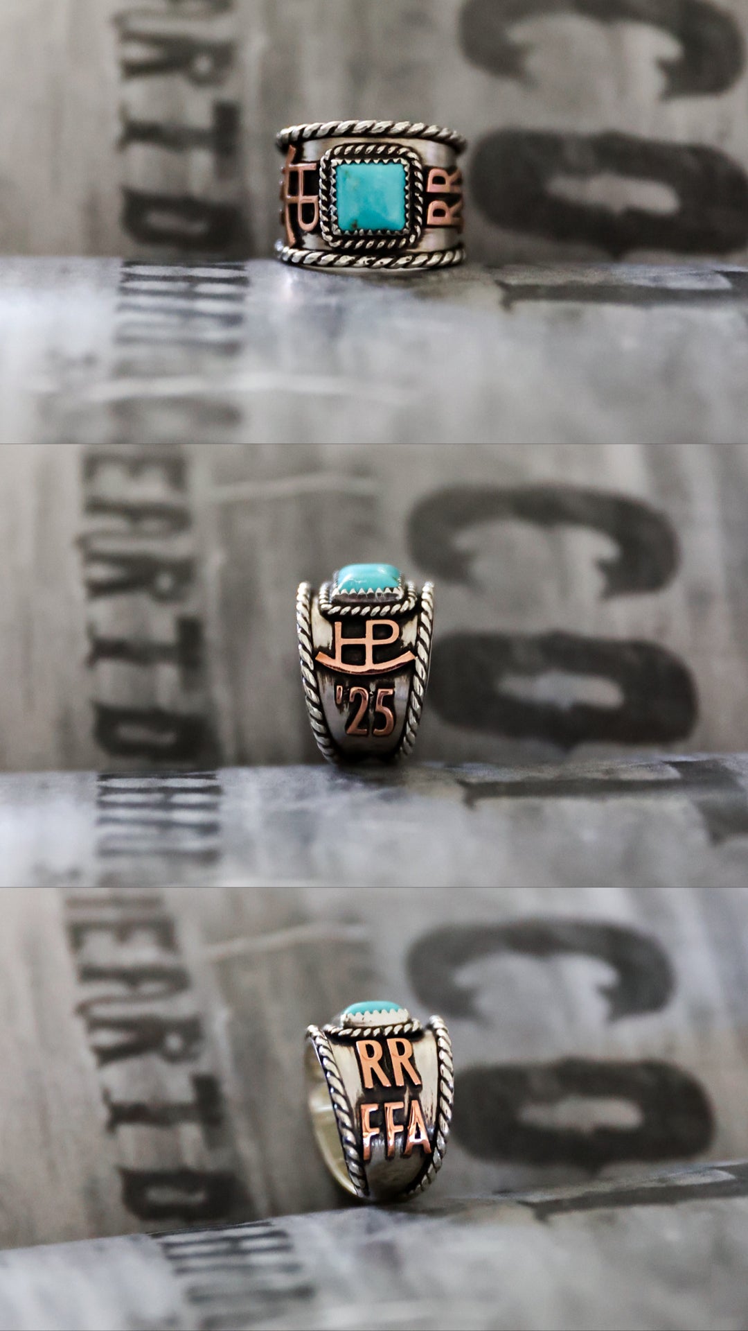 Custom Cigar Style Ring - Center Stone