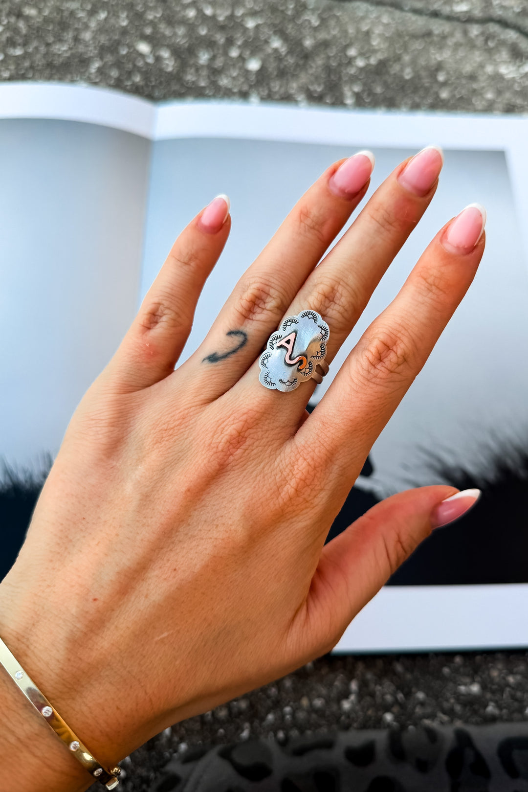 Custom Scalloped & Stamped Ring