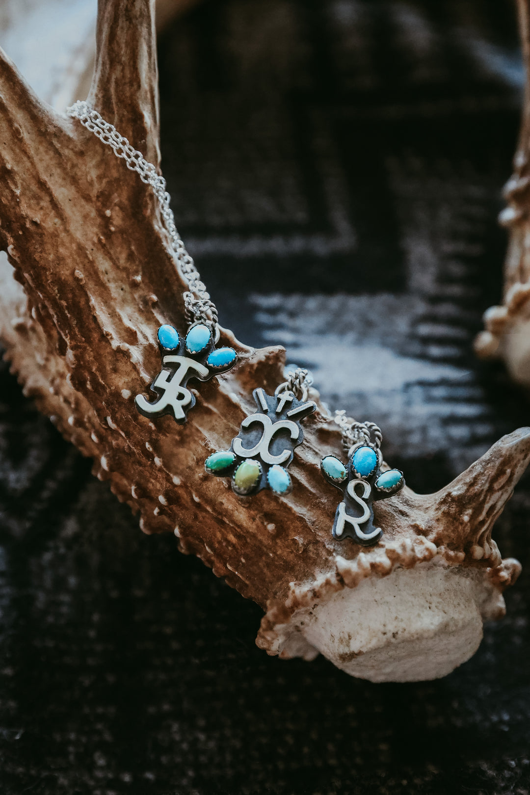 Custom Triple Stone Brand Necklace